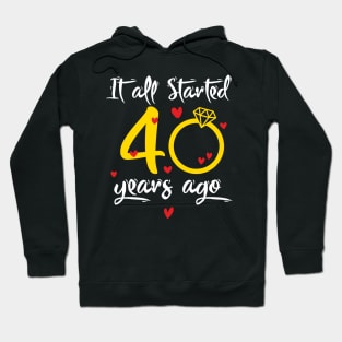 Wedding Anniversary 40 Years Together Golden Family Marriage Gift For Husband And Wife Hoodie